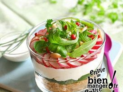 Cheese-cake au chèvre frais et aux légumes croquants